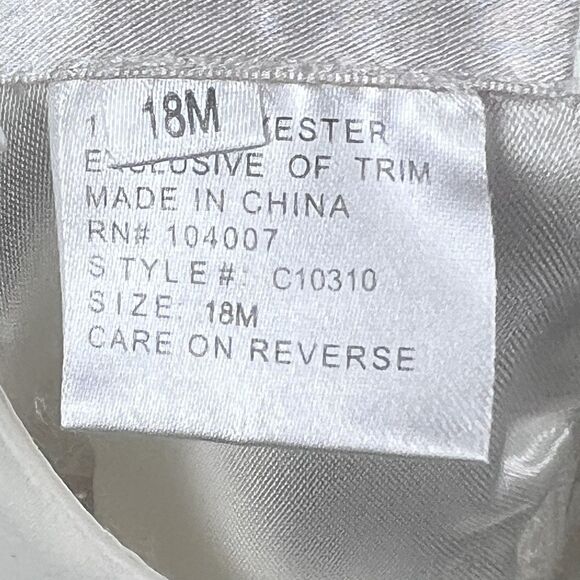 Cinderella Baby Dress 18M White Floral Embroidered Organza Special Occasion Gown - Picture 13 of 14